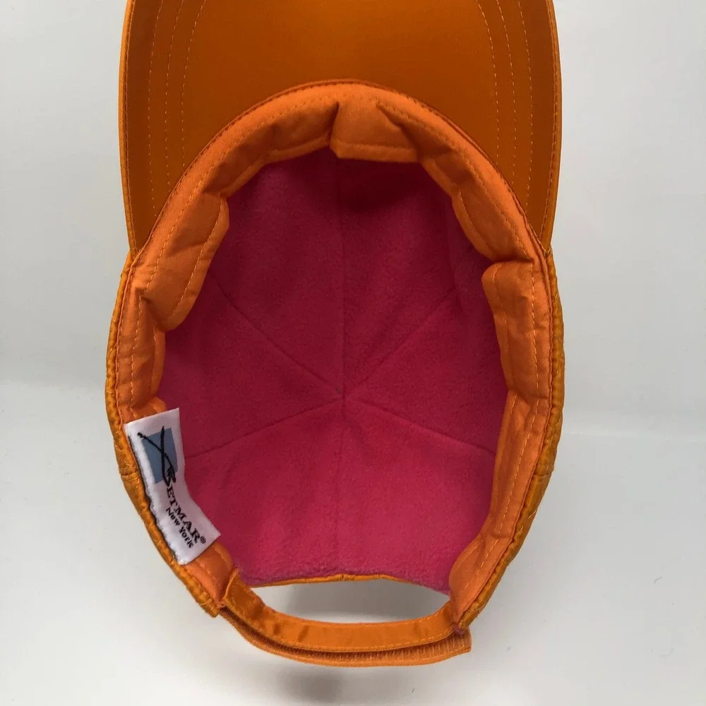 Betmar New York Quilted Orange Baseball Cap Adjustable Hook and‎ Loop Closure